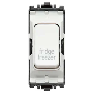 Grid Switch 1 Way Double Pole Fridge Freezer 20A White