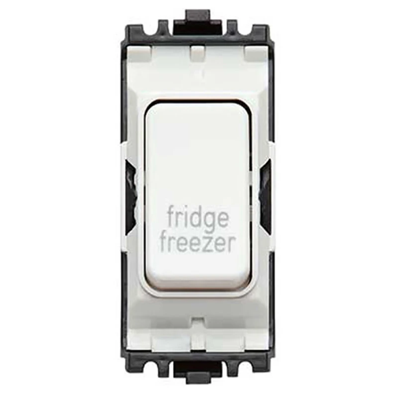Grid Switch 1 Way Double Pole Fridge Freezer 20A White