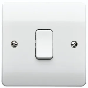 MK Plate Switch 1 Gang 1 Way Double Pole 10A White