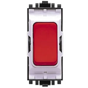Grid Switch 1 Way DP 20A Red Red Rocker