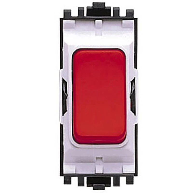 Grid Switch 1 Way DP 20A Red Red Rocker
