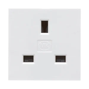 Socket Unswitched 1 Gang 2 Module 13A White