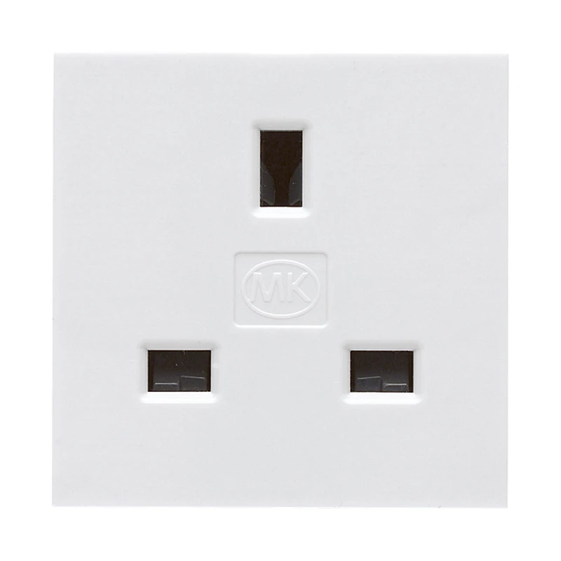 Socket Unswitched 1 Gang 2 Module 13A White