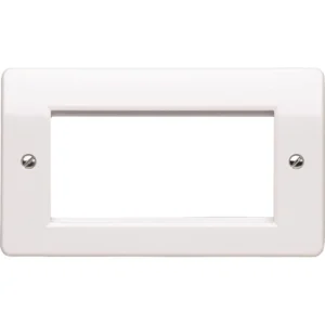 MK Front Plate 2 Gang 4 Module Euro 100 x 50mm White