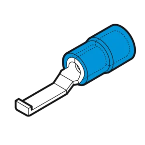 BF Series 1.5-2.5mm² PVC Insulated Hooked Blade Terminal 17.5 X 4.6mm Blue