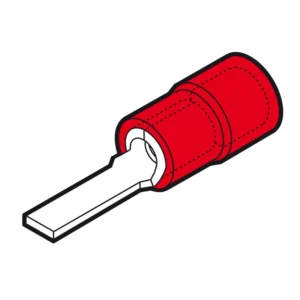 RF Series 0.25-1.5mm² PVC Insulated Blade Terminal 17.2 X 2.3mm Red