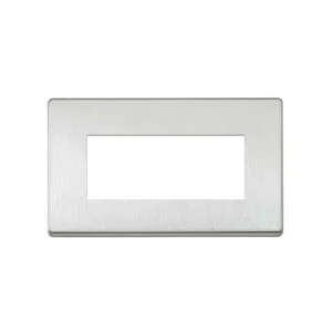 MK Front Plate 4 Module Euro 100 x 100mm Brushed Stainless Steel