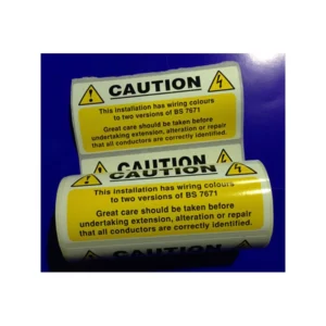 Mixed Cable Caution Notice Self Adhesive Vinyl Roll 100 Pack 130x60mm