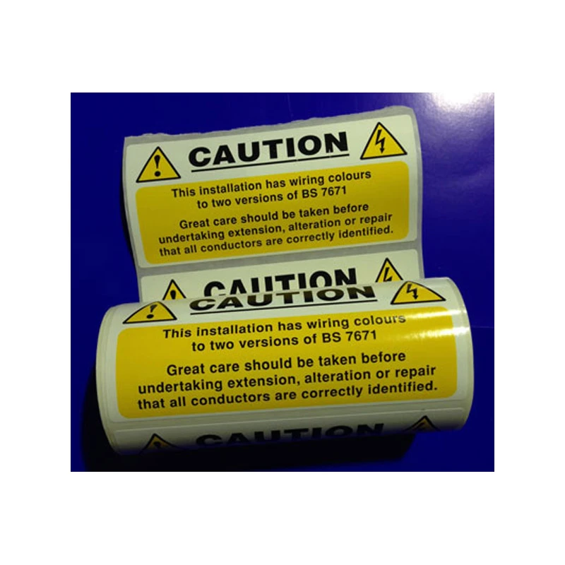 Mixed Cable Caution Notice Self Adhesive Vinyl Roll 100 Pack 130x60mm