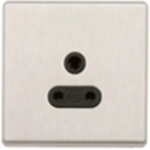 MK 1 Gang Unswitched 3 Pin Round 5A White White Inserts Socket