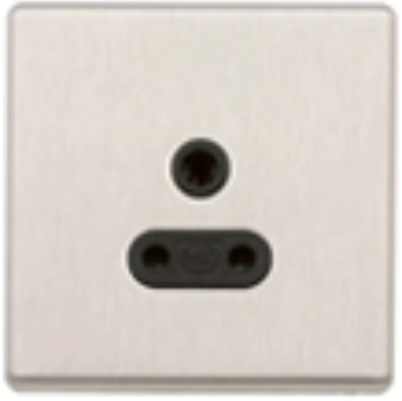 MK 1 Gang Unswitched 3 Pin Round 5A White White Inserts Socket