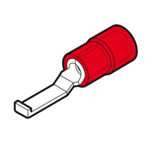 RF Series 0.25-1.5mm² PVC Insulated Hooked Blade Terminal 17.5 X 4.6mm Red