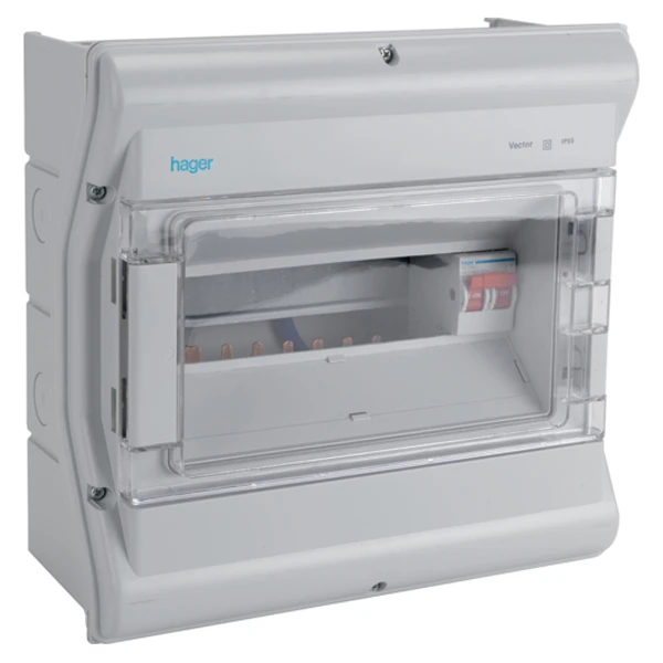 Hager Consumer Unit 10 Way Switch Disconnector IP55 Gd 100A Insulated