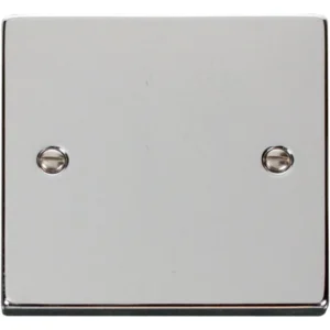 Blanking Plate 1 Gang Polished Chrome Black&White Gasket Victorian