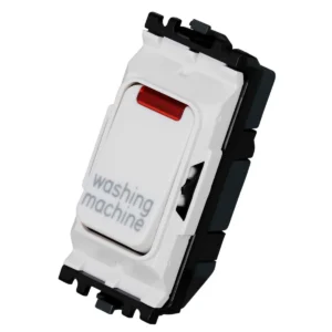 Grid Switch 1 Way DP + Neon Washing Machine 20A White