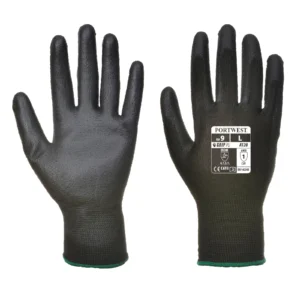 Portwest A120 Palm-Dipped Phylon Glove Black Size 8