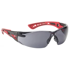 Bolle Rush+ Platinum-Coated Panoramic Safety Spectacle Smoke/Red