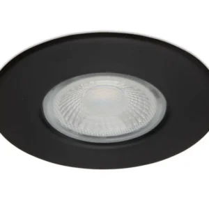 Collingwood Lighting Matt Black 4.3W 3000K 460Lm Triac Dimmable, Fire-Rated Downlight With Integrated Bezel & Easy-Fit Connector