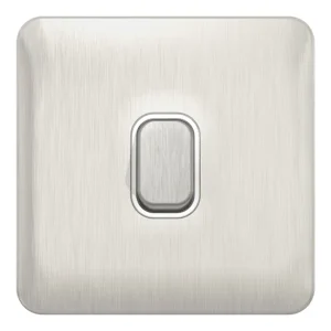 Lisse 1-Gang 10AX Intermediate Switch Stainless Steel / White