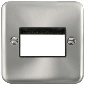 Front Plate 1 Gang 3 Aperture Satin Chrome Black Insert