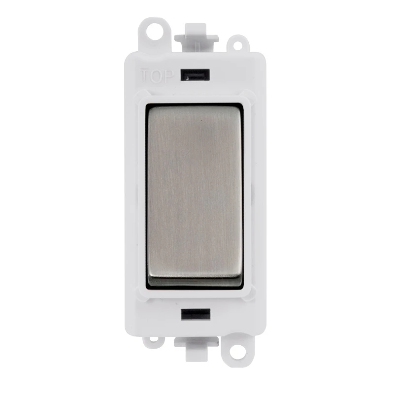 Click Gridpro Switch 2 Way Module - White Insert 20AX Stainless Steel - Image 4
