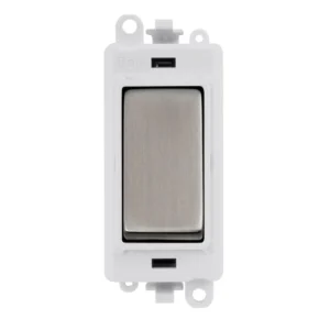 Click Gridpro Switch 2 Way Module - White Insert 20AX Stainless Steel