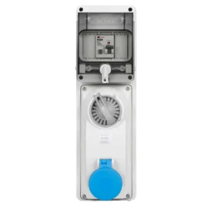 16A 230V Caravan Hook-Up Unit Single Socket Outlet - Without Meter (Single Width)