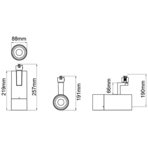 KSR Escala Pro 30W 3000K LED Adjustable Beam Track Fitting White