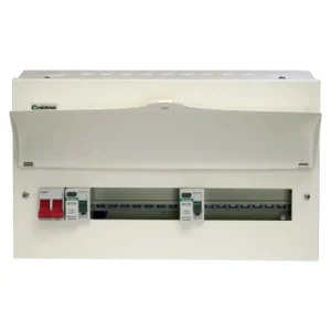 14 Way Dual RCD Consumer Unit 100A Main Switch, 80A 30mA RCD +7, 80A 30mA RCD +7