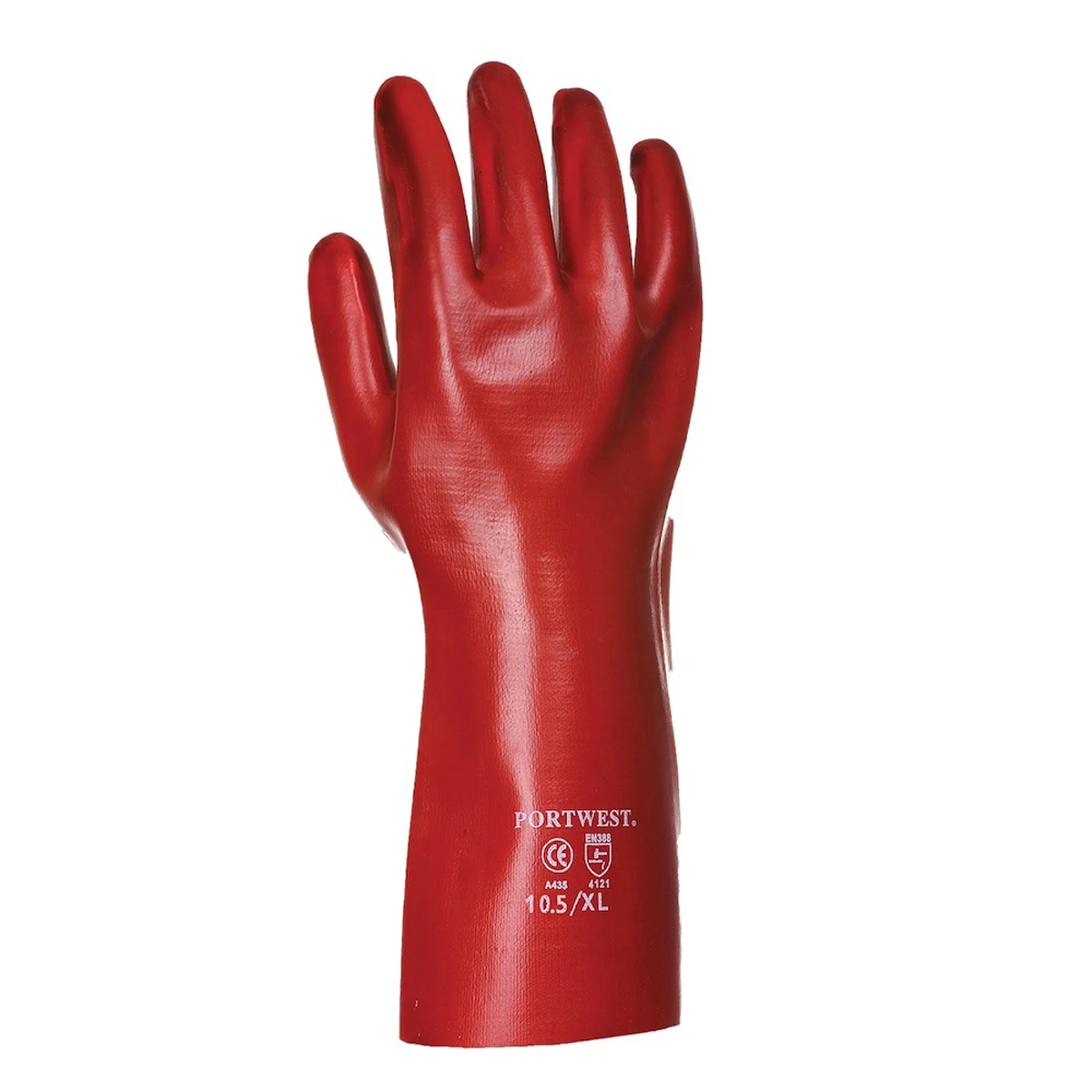 Portwest A435RER XL Red Grip 12 PVC Gauntlet 35cm