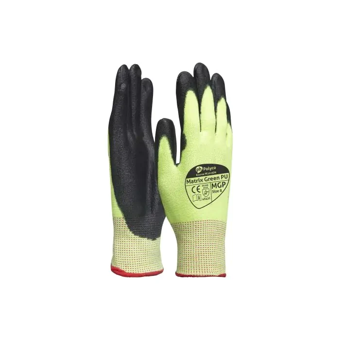 Matrix Green PU Cut Resistant PU Palm Coated Glove Size 11 - Image 3