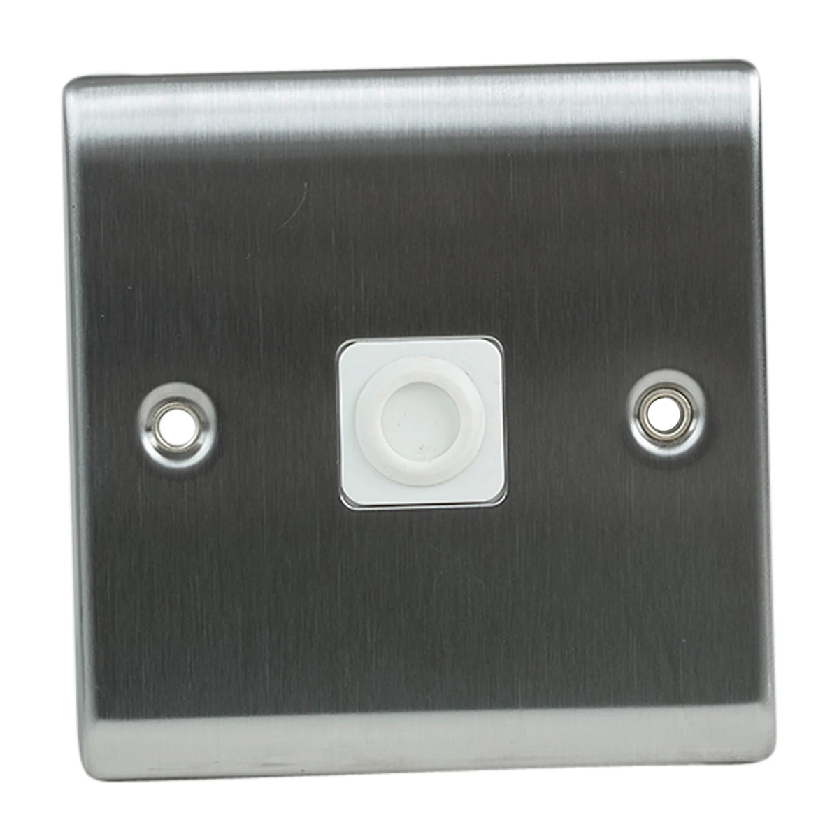 Designa 23FOP25 Flex Outlet Plate 1 Gang 25A - Satin Steel with White Insert