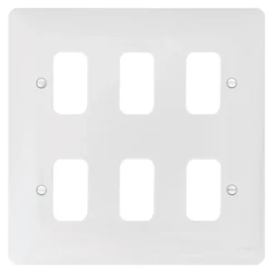 Hager Sollysta Frontplate Grid 6 Gang Moulded 146 x 7.5 x 146mm Grey