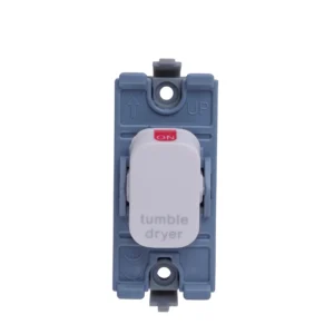 Schneider Lisse Double Pole 20AX Tumble Dryer Switch Grid Module White