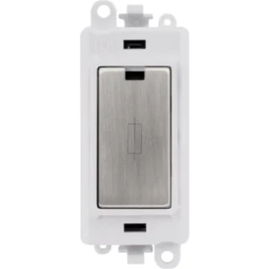 Click Gridpro Polar White Frame 13A Stainless Steel Fused Connection Module