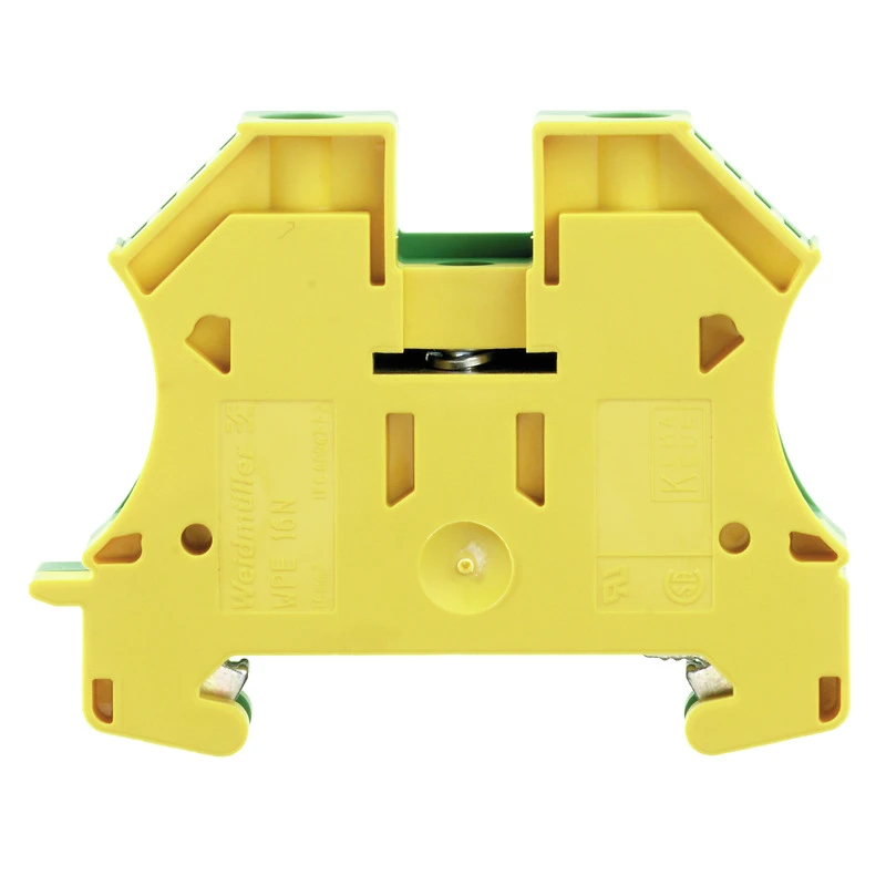 WPE 16mm² Wemid PE Terminal Block 56 x 12 x 46.5mm Green/Yellow - Image 2