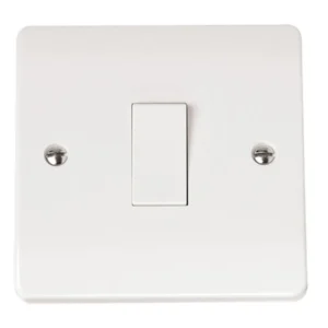 Plate Switch 1 Gang 1 Way 10A White