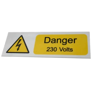 Danger 230 Volts S/A Vinyl 75 x 25mm