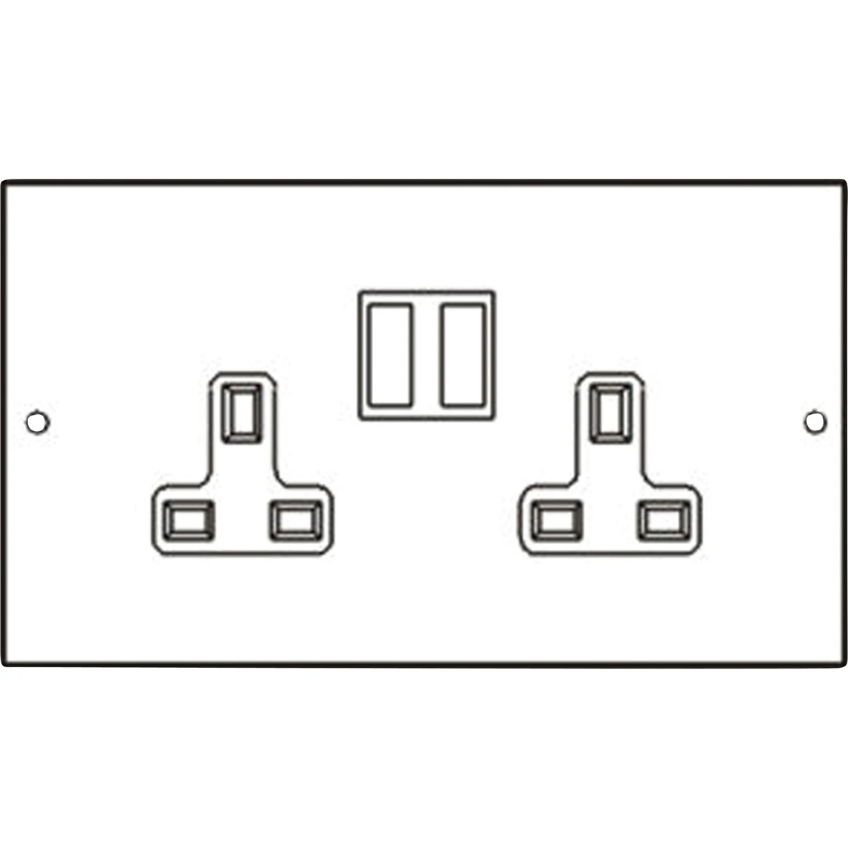 Electrak Faceplate 3 Compartment 2 Gang Switched Socket Outlet - Image 3