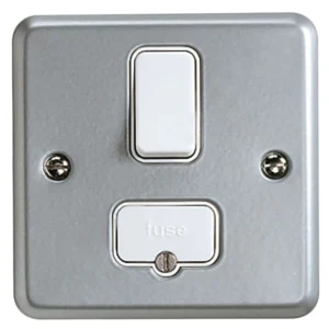 Connection Unit Double Pole Switched Fused Spur 13A Aluminium Surface