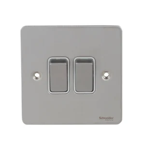 Ultimate Slimline 2-Gang 2-Way Flat Plate Switch 16A