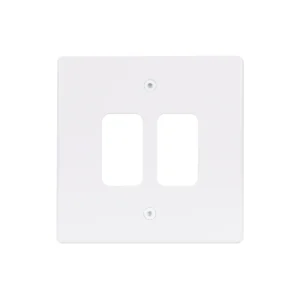 Ultimate Slimline 2-Gang Plastic Front Plate White