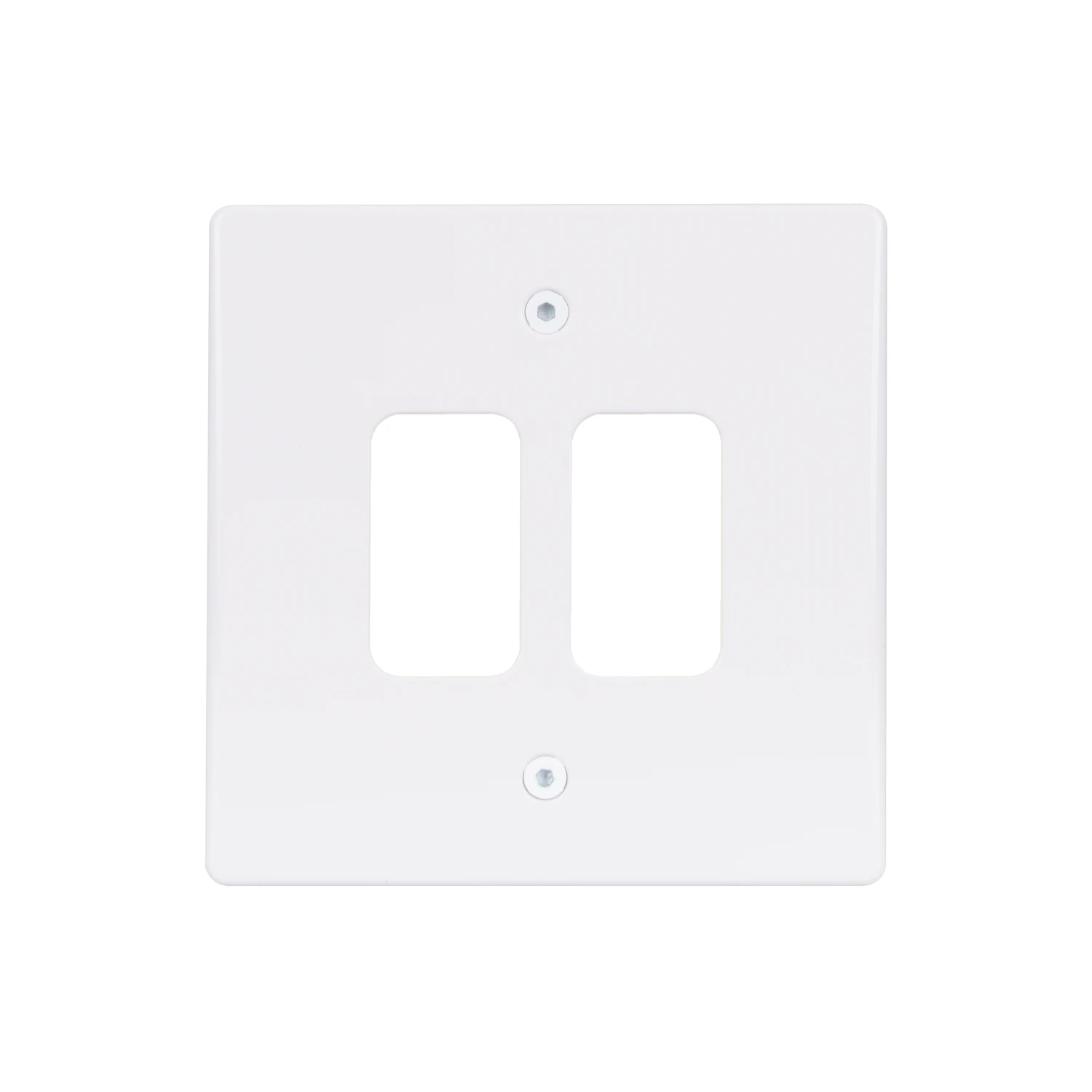 Ultimate Slimline 2-Gang Plastic Front Plate White - Image 2