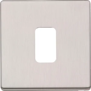 MK Front Plate 1 Module Brushed Stainless Steel