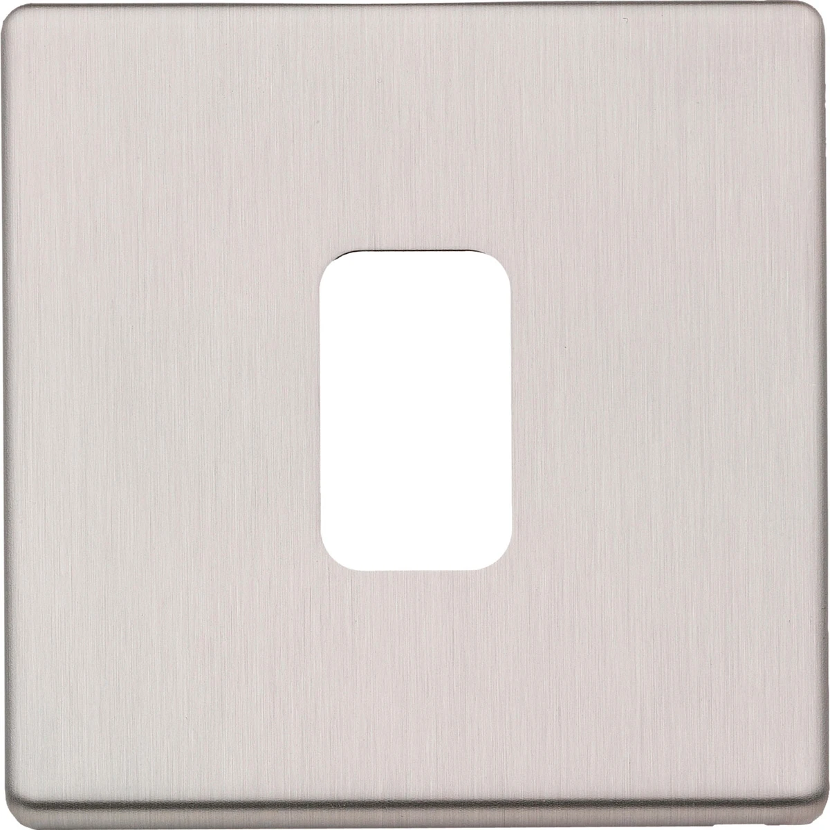 MK Front Plate 1 Module Brushed Stainless Steel - Image 2