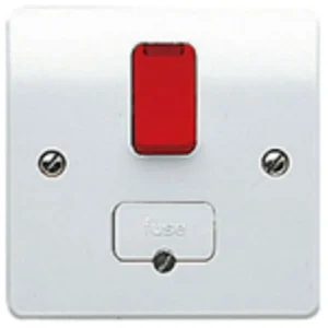 MK 13 Amp Double-Pole Switched Connection Unit With Red Rocker