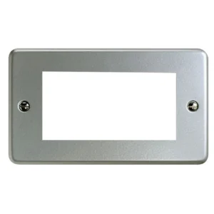 Front Plate 2 Gang 4 Module Euro 100 x 50mm Aluminium