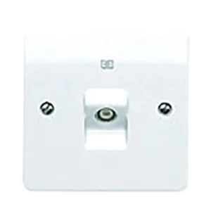 MK Coaxial Socket TV/FM & Satellite Isolated 86 x 86mm White