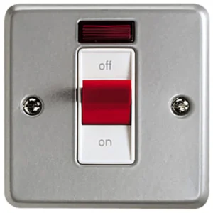 Switch Double Pole Neon Surface 32A Aluminium