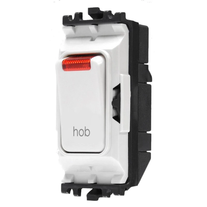 Grid Switch 1 Way DP & Neon Hob 20A White - Image 2